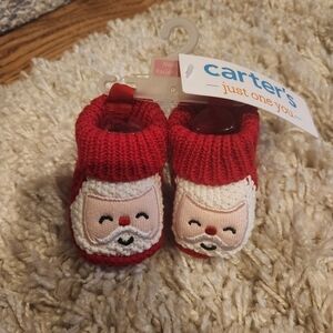 NWT Carter's Santa Baby Booties Size Newborn